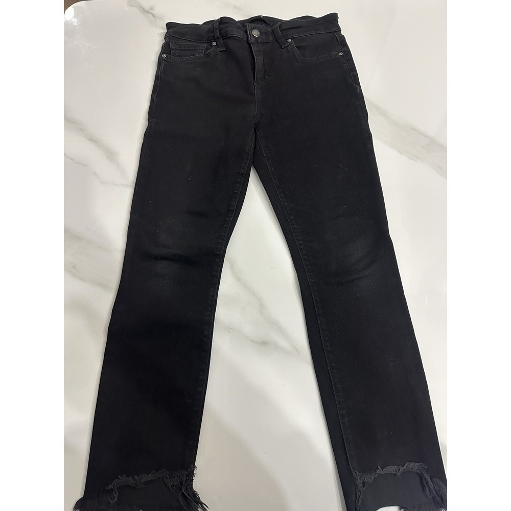Joe's Jeans Skinny Ankle Black Frayed Step Hem Denim Jeans Womens Size 28